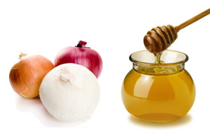лук с медом и яблоками